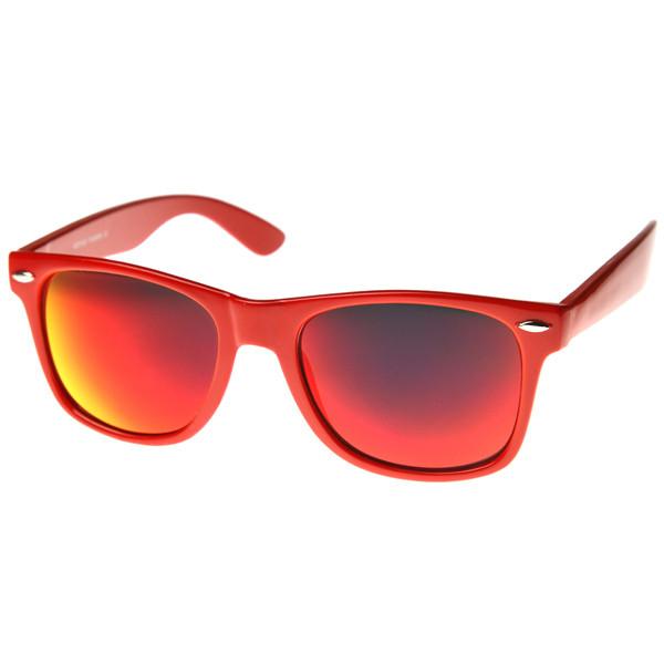 Retro Flash Mirrored Lens Horned Rim Sunglasses 8126