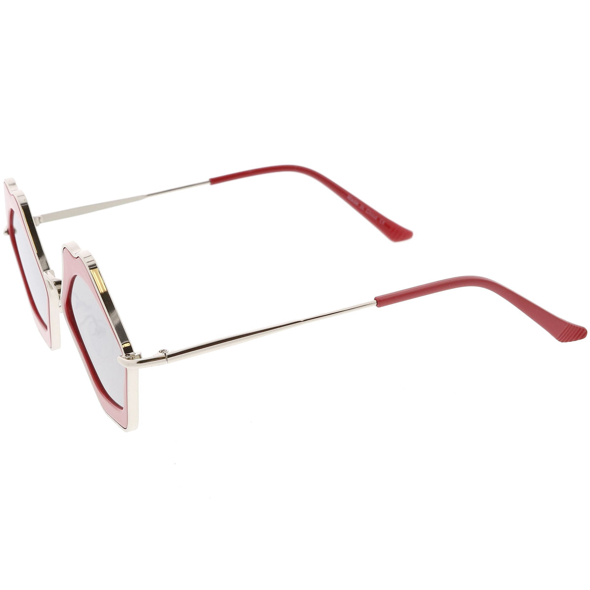 Women's Oversize Cute Flat Mirrored Lens Lip Shape Sunglasses C674