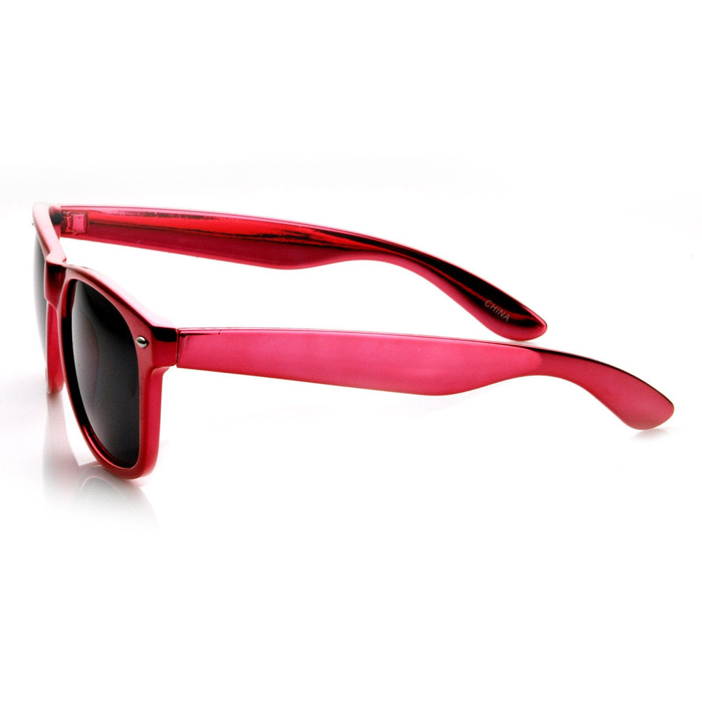 Shiny Foil Reflective Coating Retro Horned Rim Sunglasses 8724