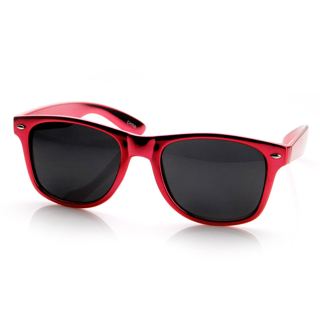 Shiny Foil Reflective Coating Retro Horned Rim Sunglasses 8724