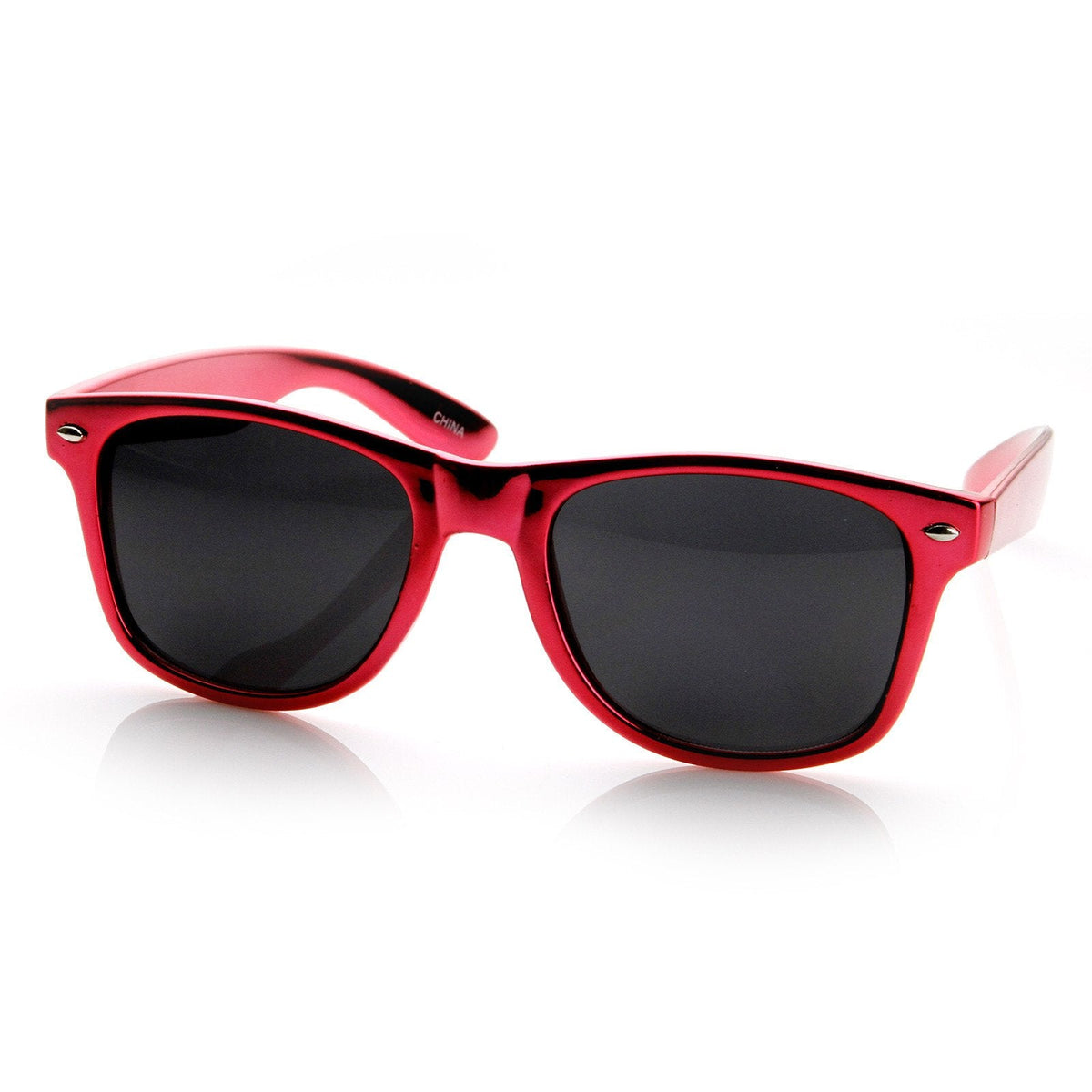 Shiny Foil Reflective Coating Retro Horned Rim Sunglasses 8724