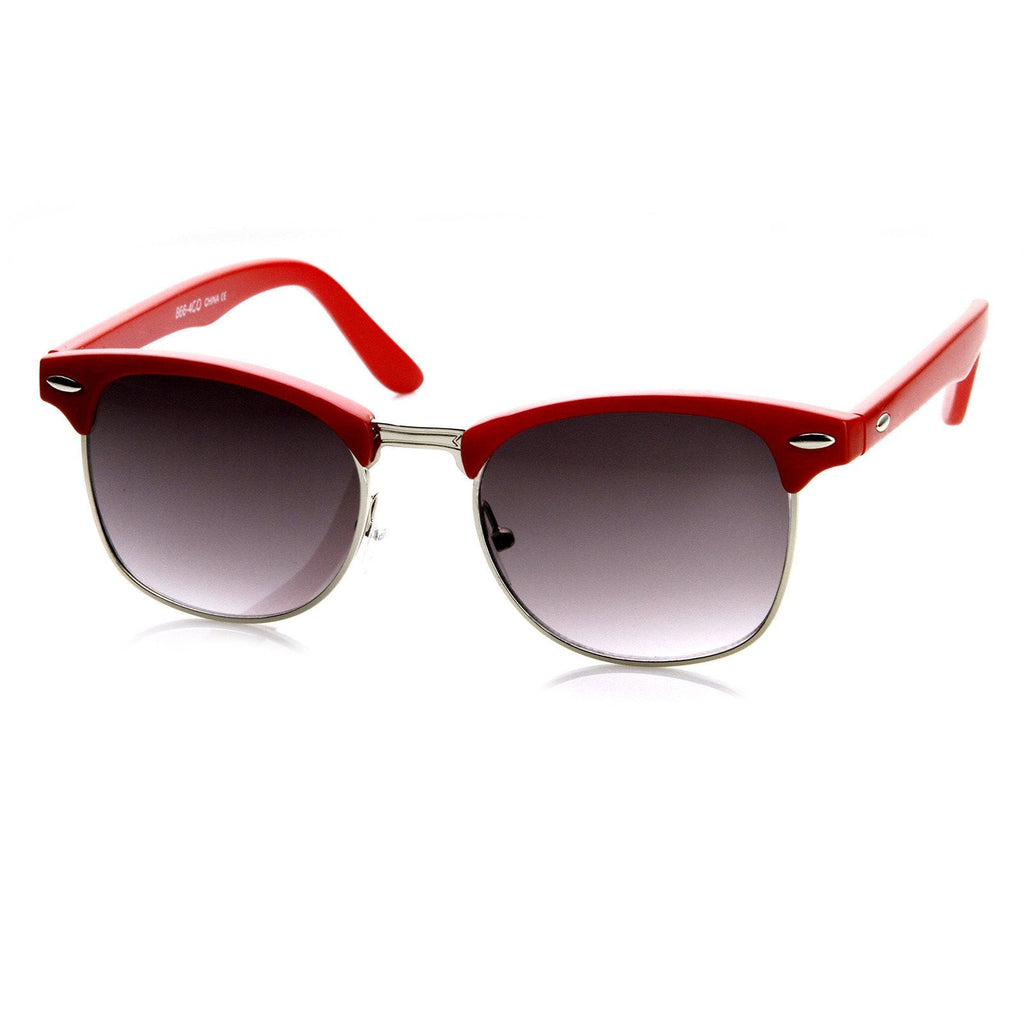 Retro Colorful Half Frame Horned Rim Sunglasses 8735