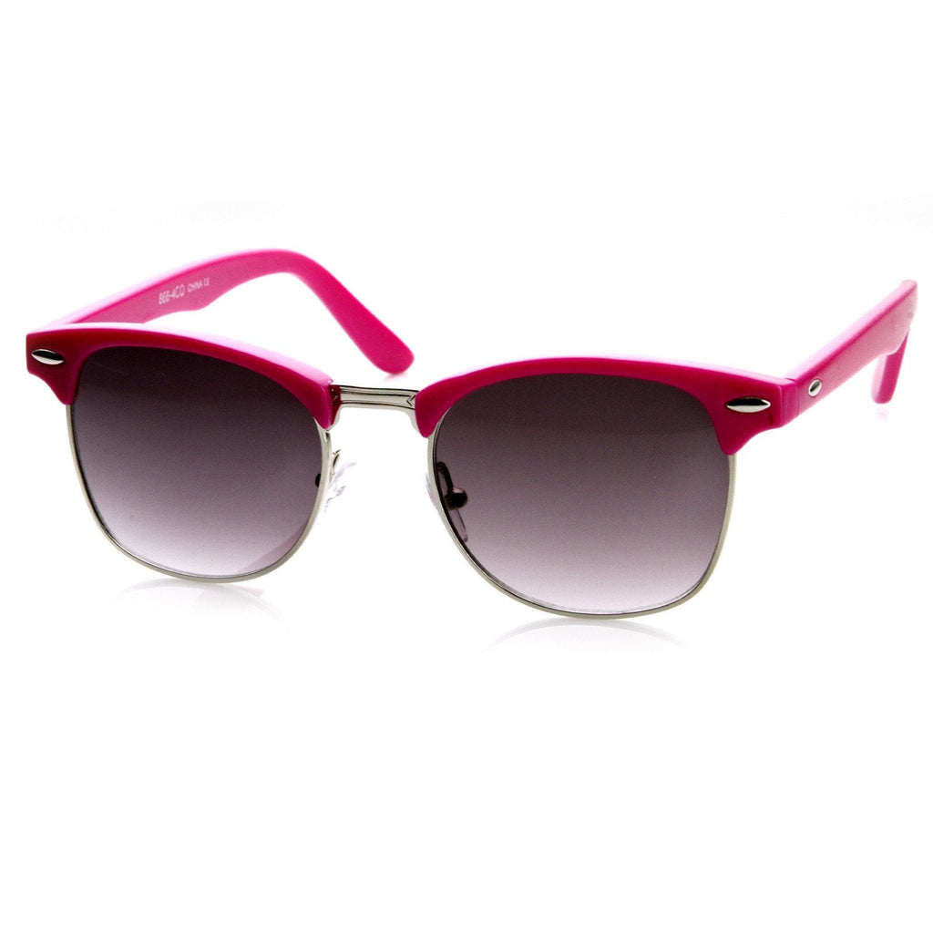 Retro Colorful Half Frame Horned Rim Sunglasses 8735