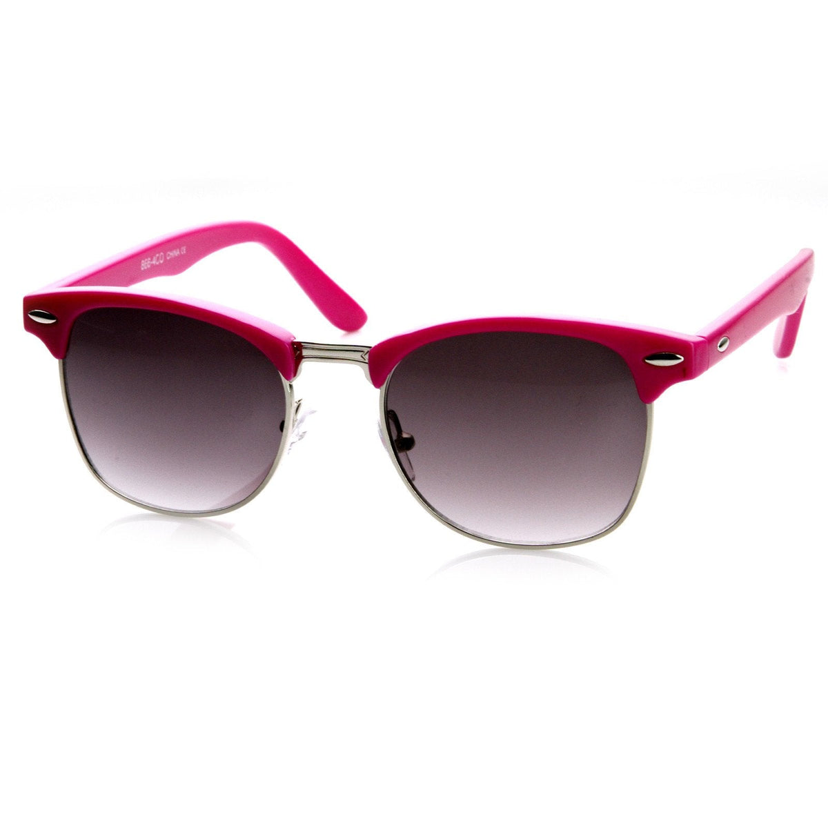 Retro Colorful Half Frame Horned Rim Sunglasses 8735