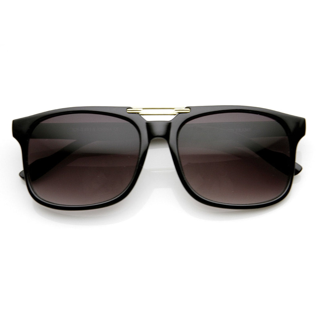 Retro Inspired Flat Top Square Aviator Sunglasses 8739