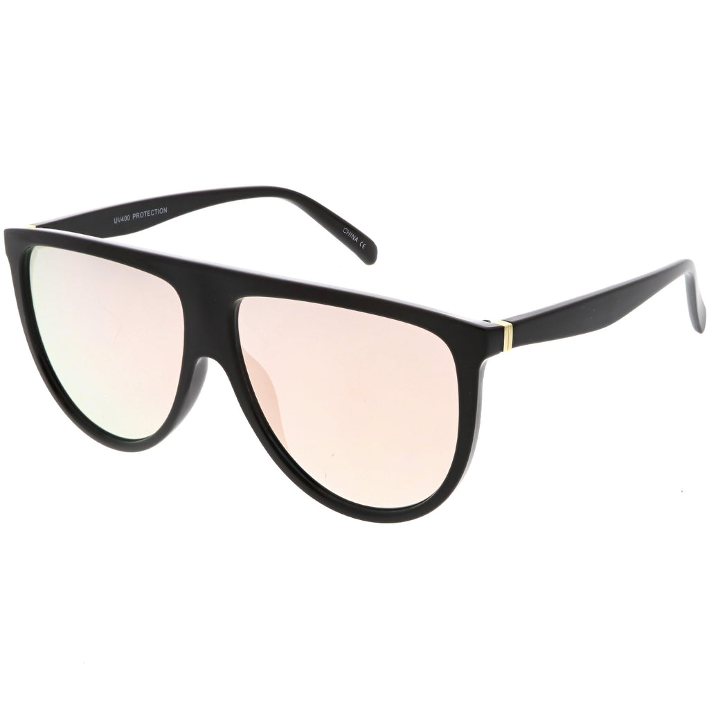Retro Space Trance Flat Top Mirrored Flat Lens Sunglasses C394