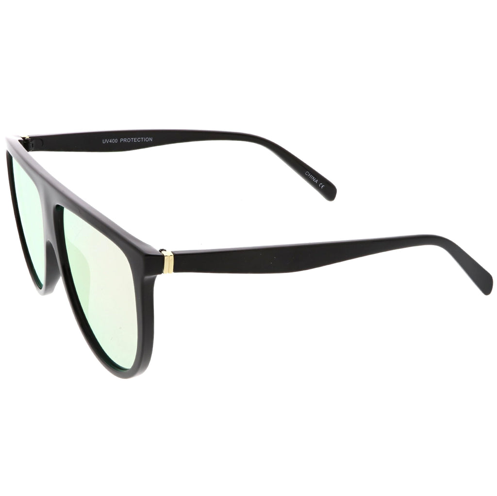 Retro Space Trance Flat Top Mirrored Flat Lens Sunglasses C394
