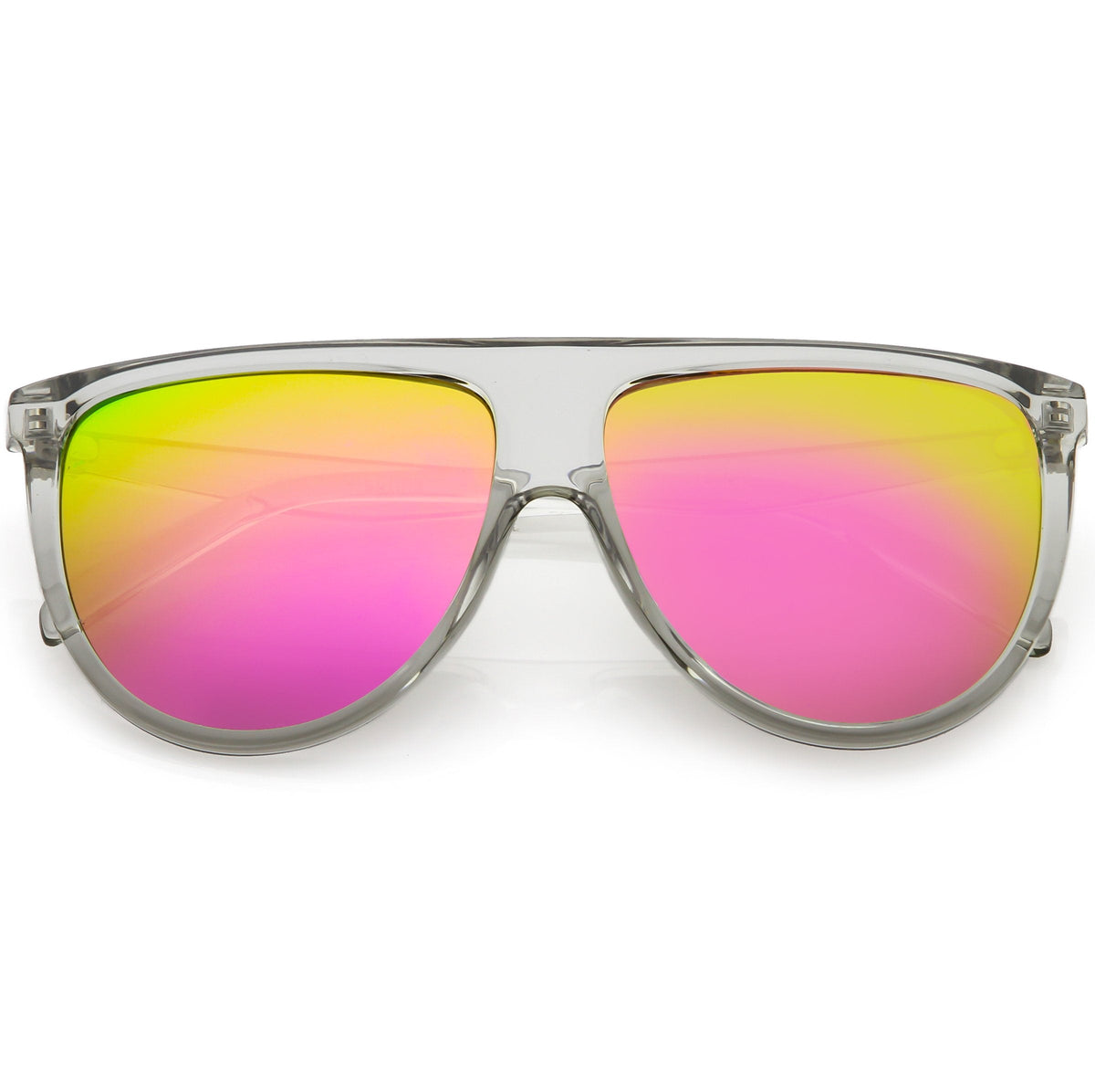 Retro Space Trance Flat Top Mirrored Flat Lens Sunglasses C394