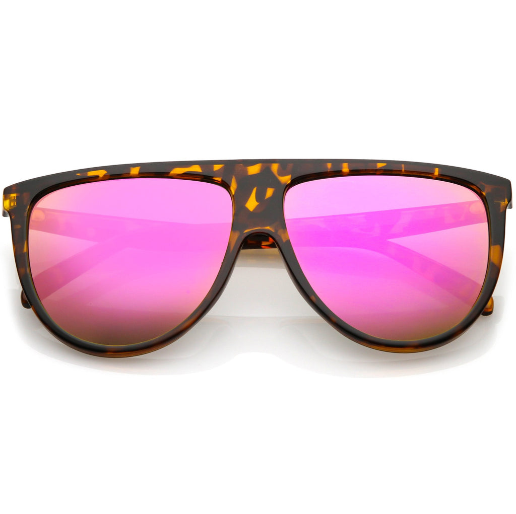 Retro Space Trance Flat Top Mirrored Flat Lens Sunglasses C394