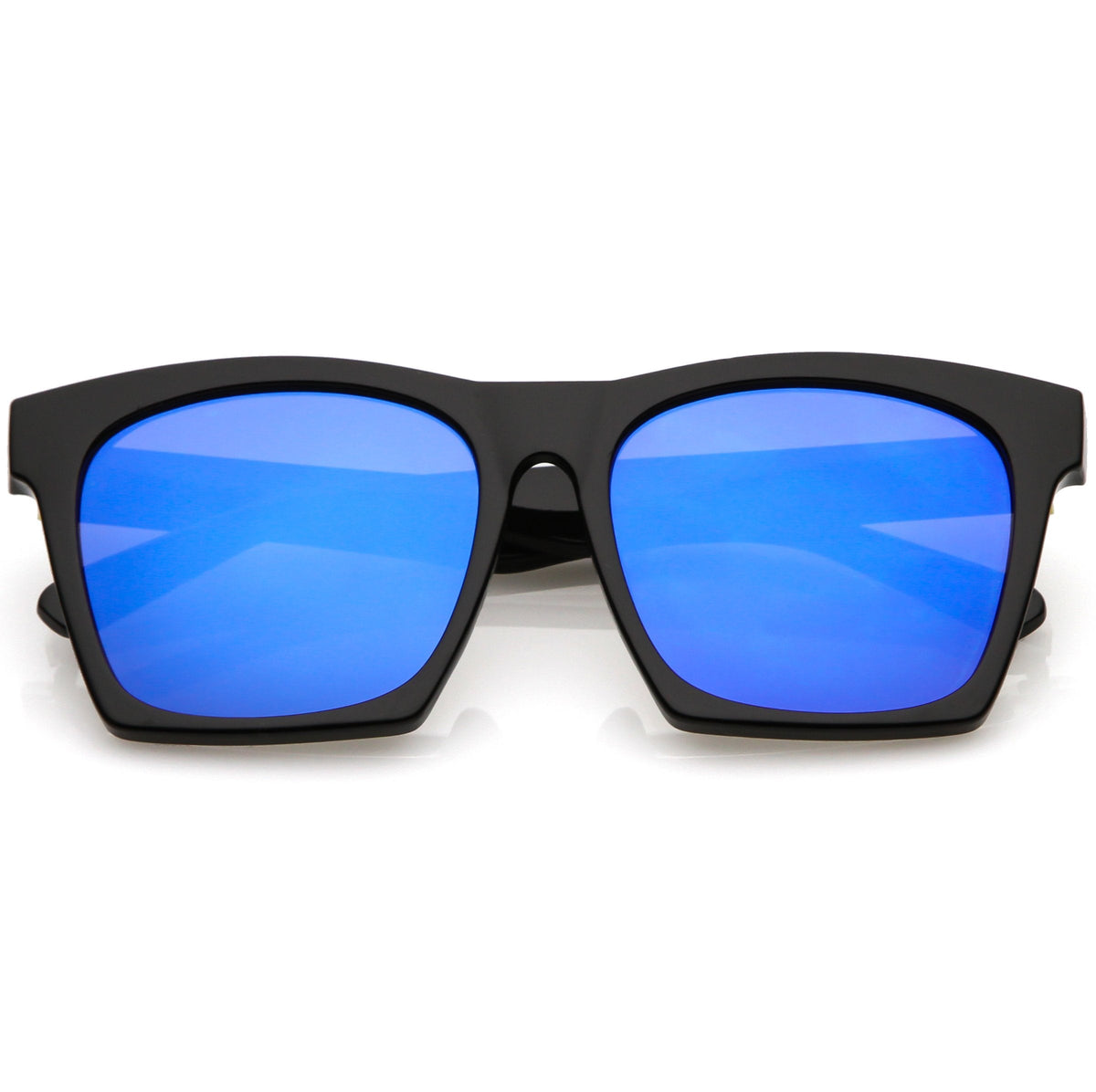 Modern Horned Rim Block Frame Flat Lens Sunglasses C425