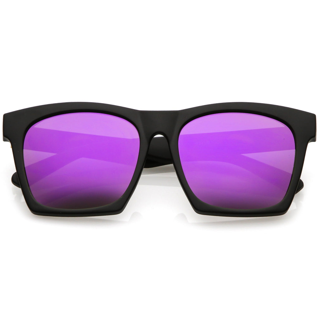Modern Horned Rim Block Frame Flat Lens Sunglasses C425