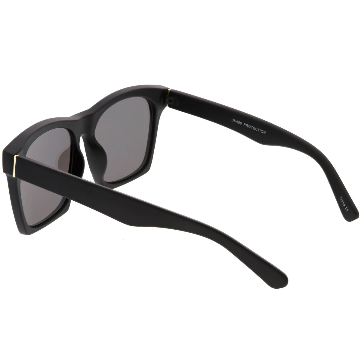 Modern Horned Rim Block Frame Flat Lens Sunglasses C425