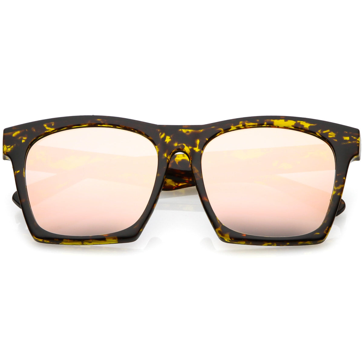 Modern Horned Rim Block Frame Flat Lens Sunglasses C425