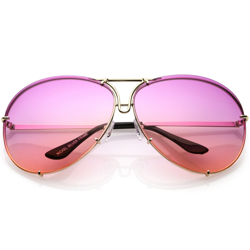 Retro Oversize Colorful Gradient Lens Aviator Sunglasses C336
