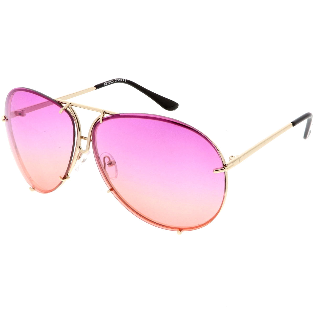 Retro Oversize Colorful Gradient Lens Aviator Sunglasses C336