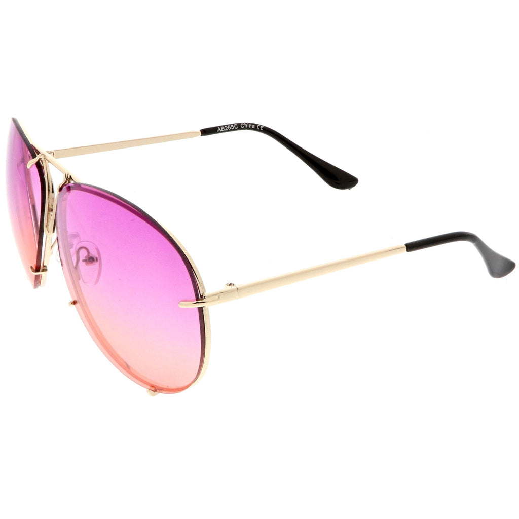 Retro Oversize Colorful Gradient Lens Aviator Sunglasses C336