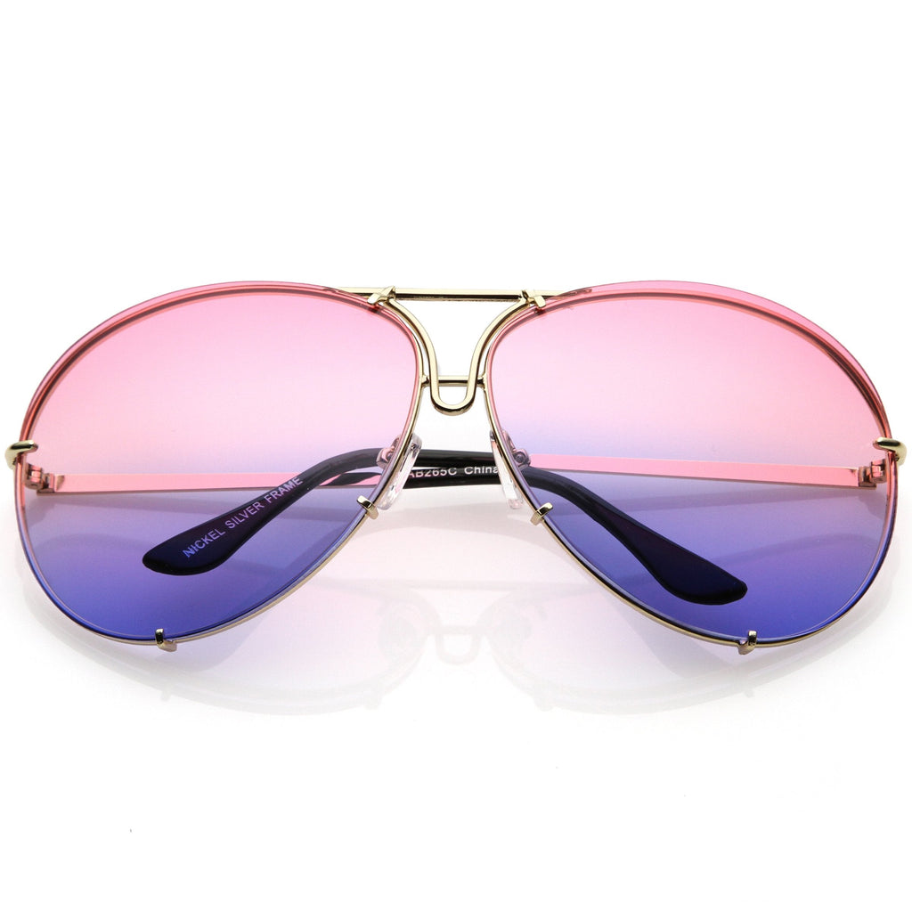 Retro Oversize Colorful Gradient Lens Aviator Sunglasses C336