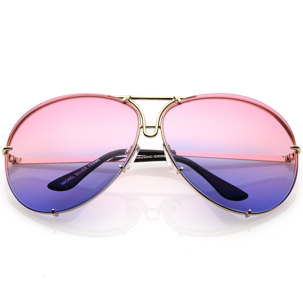 Retro Oversize Colorful Gradient Lens Aviator Sunglasses C336