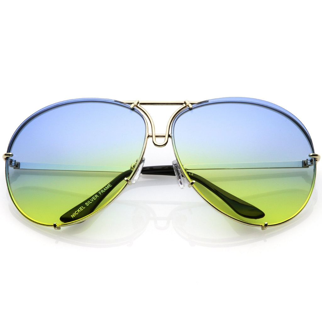 Retro Oversize Colorful Gradient Lens Aviator Sunglasses C336