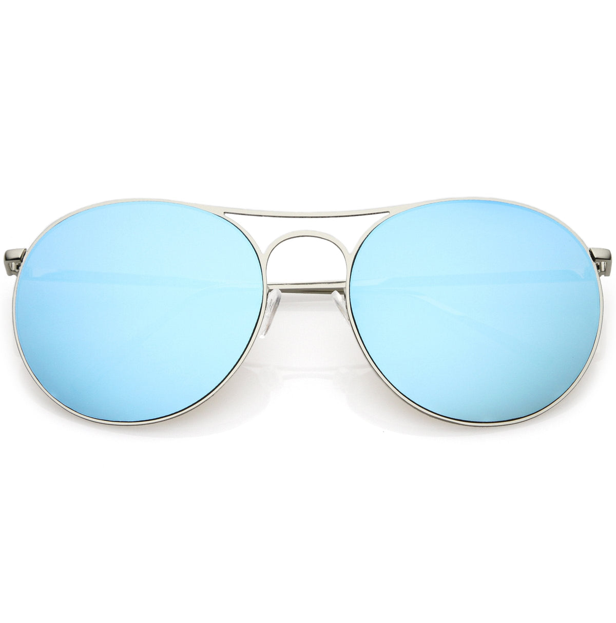Retro Modern Oversize Round Mirrored Flat Lens Aviator Sunglasses C208