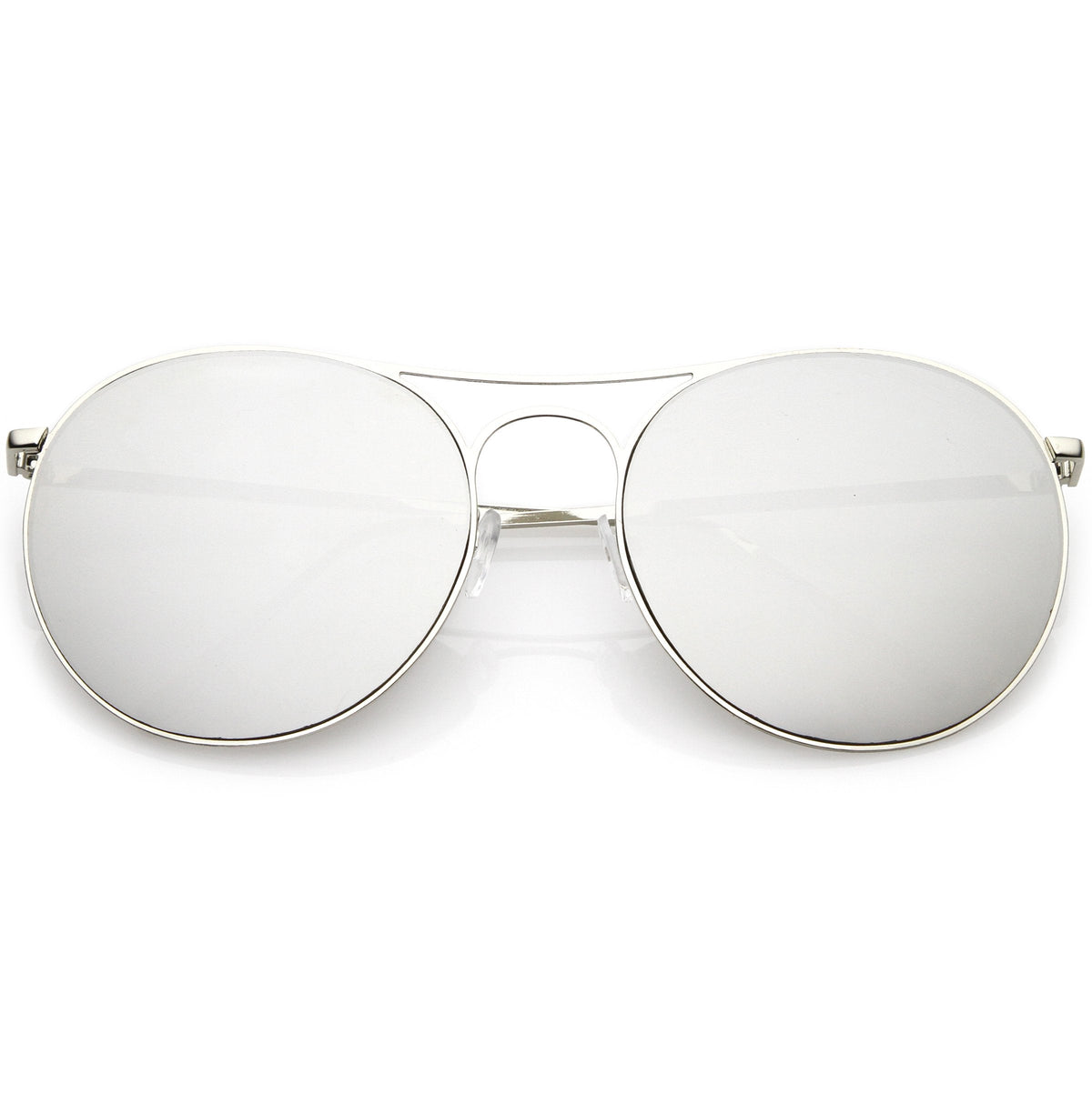 Retro Modern Oversize Round Mirrored Flat Lens Aviator Sunglasses C208