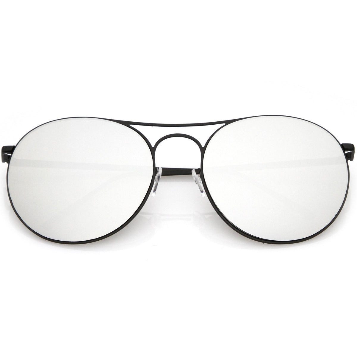 Retro Modern Oversize Round Mirrored Flat Lens Aviator Sunglasses C208