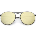 Retro Modern Oversize Round Mirrored Flat Lens Aviator Sunglasses C208