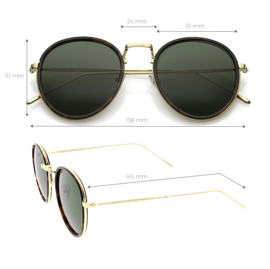 European Modern Indie Dapper Round Aviator Sunglasses C316