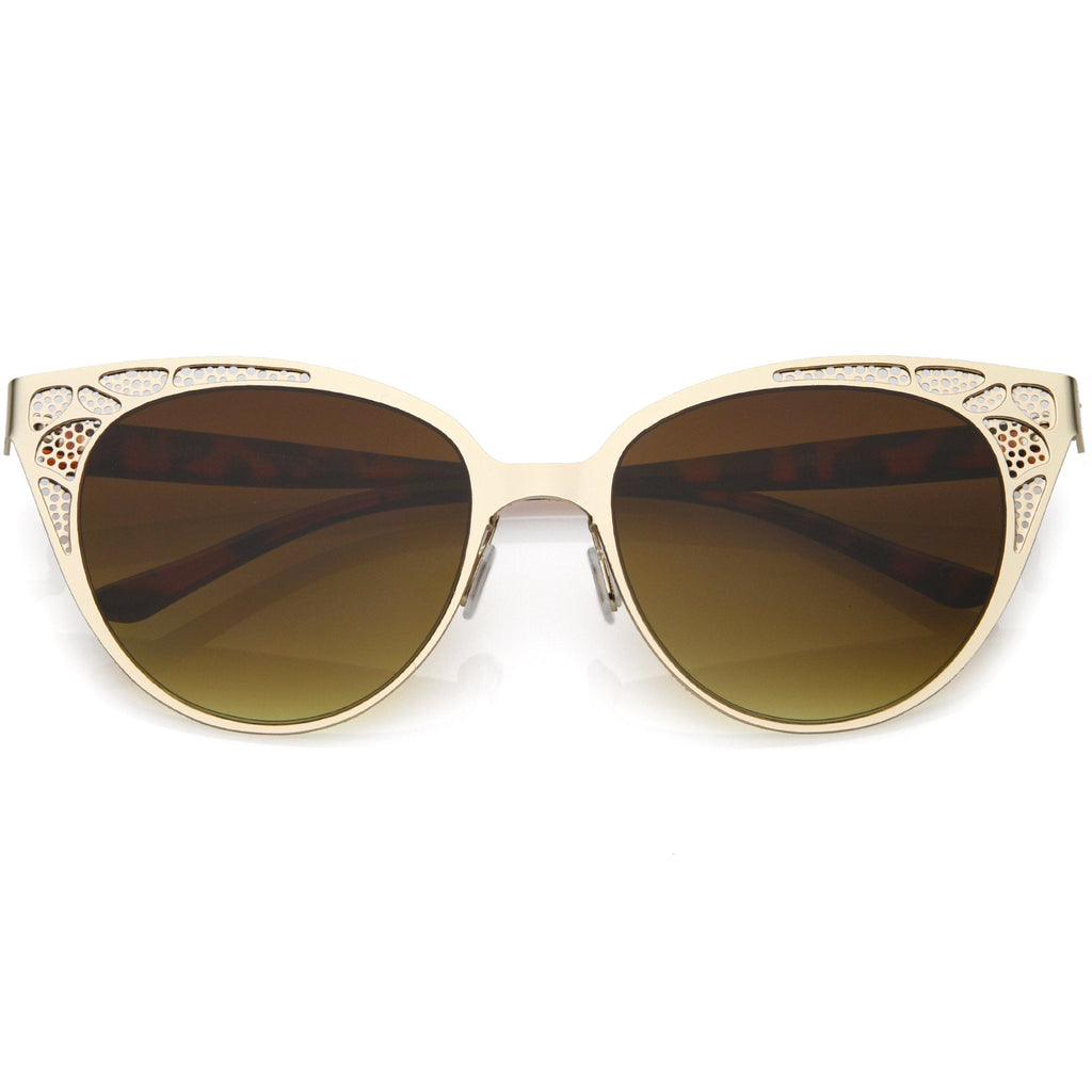 Women's Vintage Lace Design Gradient Lens Cat Eye Sunglasses C314