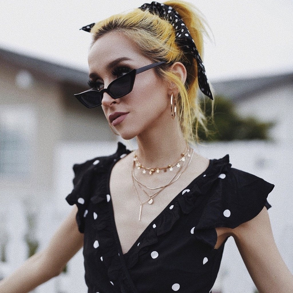 Women's 90's Thin Retro Pointed Cat Eye Sunglasses C571