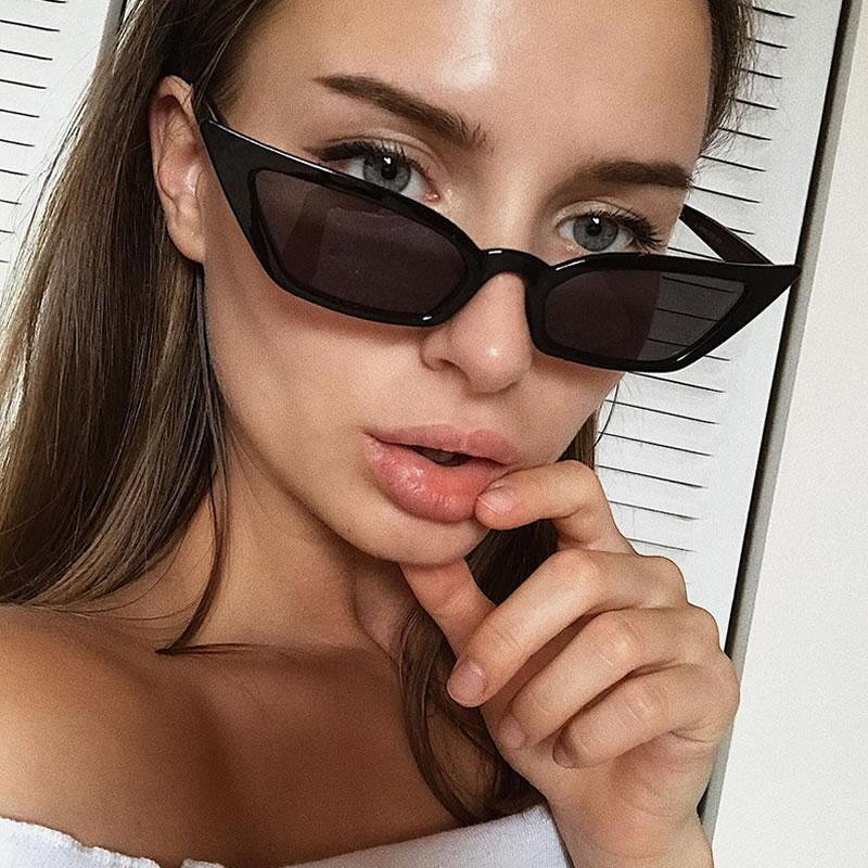 Women's 90's Thin Retro Pointed Cat Eye Sunglasses