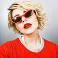 Women's 90's Thin Retro Pointed Cat Eye Sunglasses