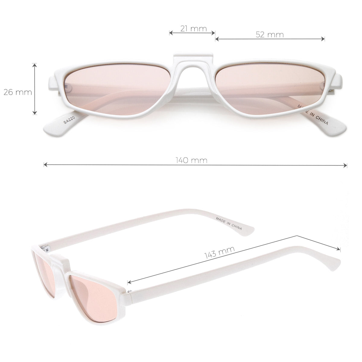 Women's 1990's Small Thin Retro Cat Eye Sunglasses C684