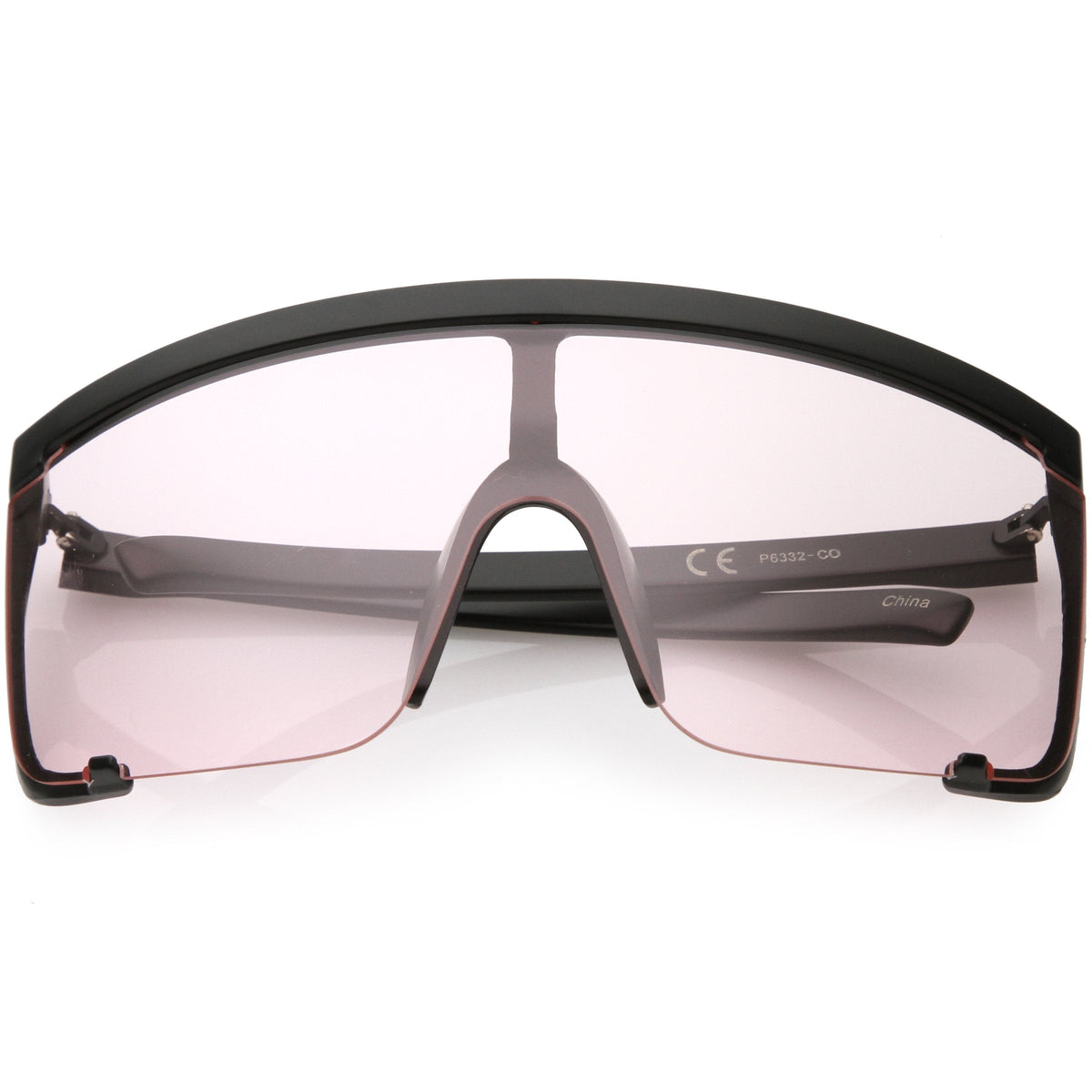 Oversize Retro Color Tone Sports Shield Flat Top Sunglasses C686