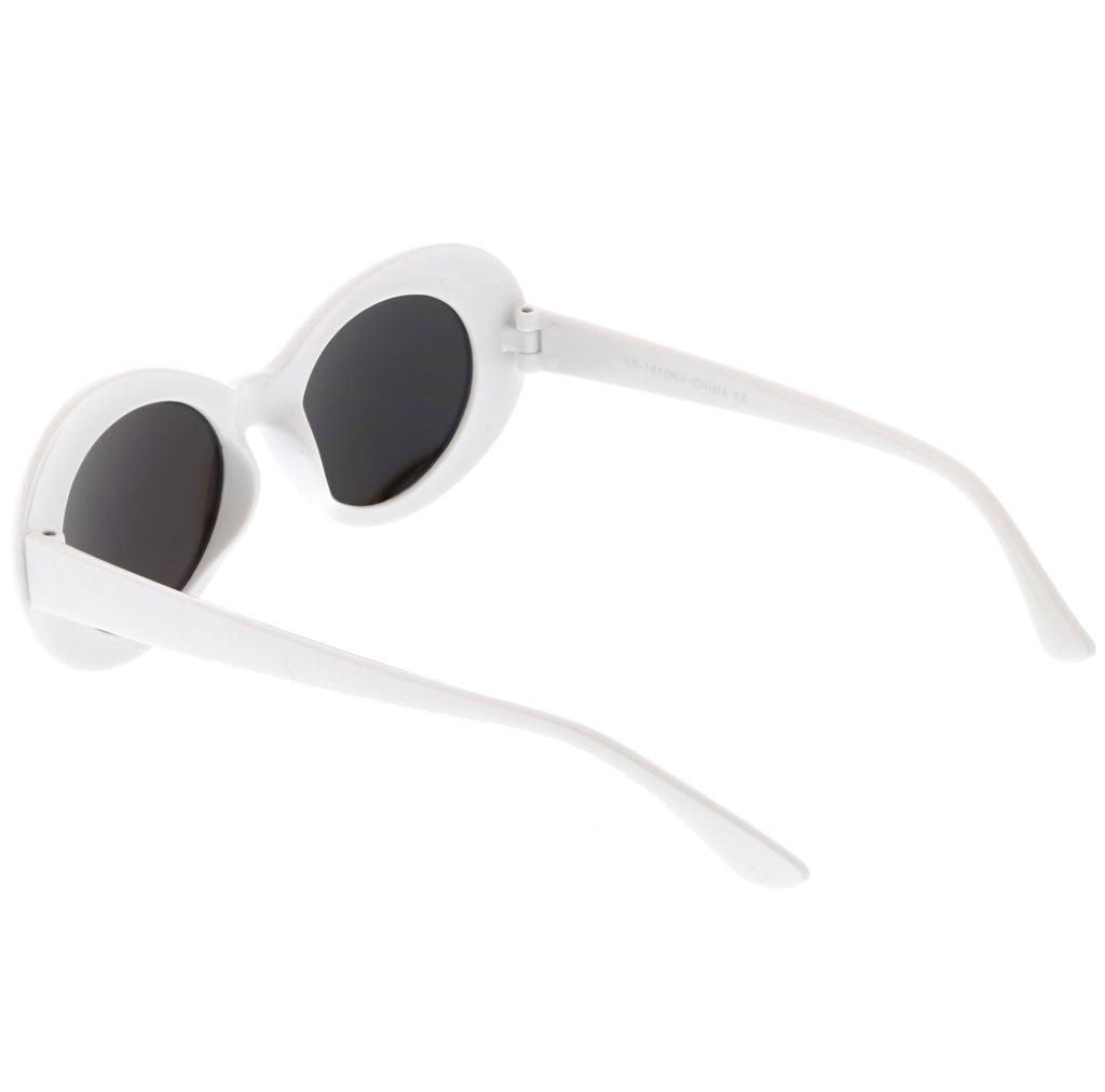 Retro 1990's Hipster Clout Goggles Oval Mirrored Lens Sunglasses C507