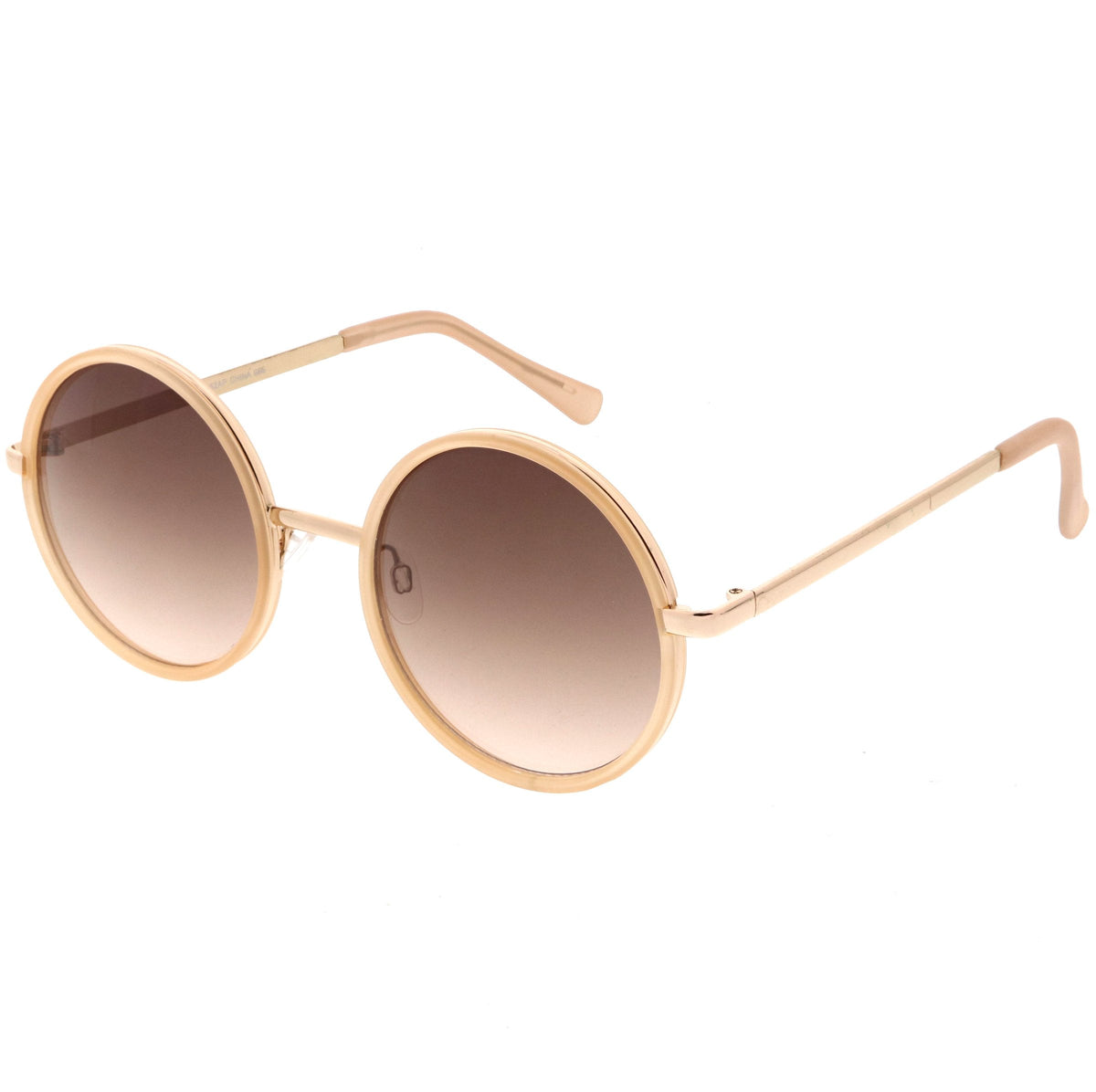 Women's Large Round Metal Arm Retro Sunglasses C022