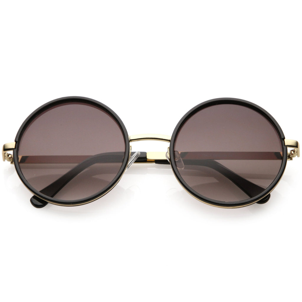 Women's Large Round Metal Arm Retro Sunglasses C022