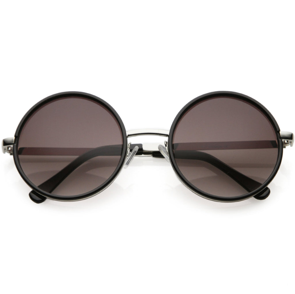 Women's Large Round Metal Arm Retro Sunglasses C022