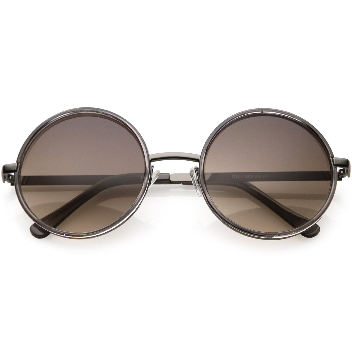 Women's Large Round Metal Arm Retro Sunglasses C022