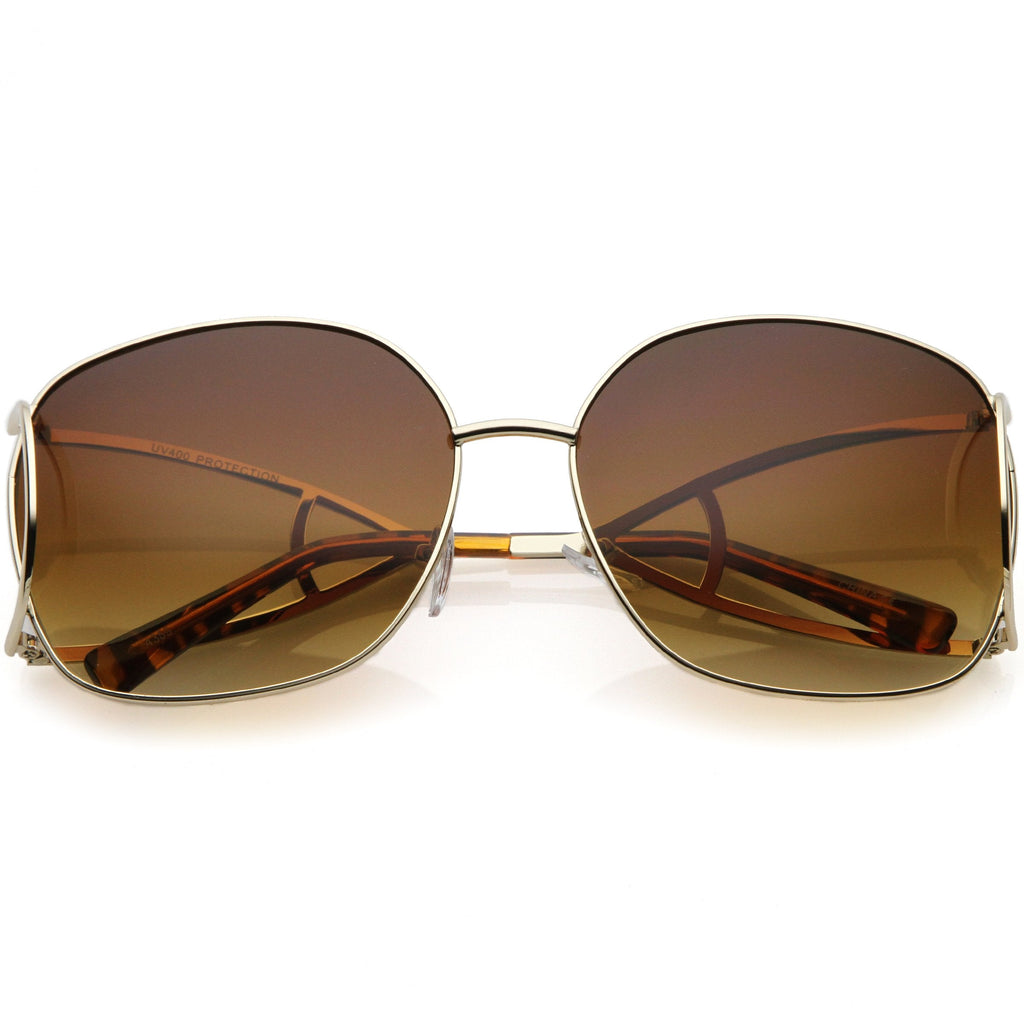 Oversize Women's High End Fashion Metal Sunglasses C156
