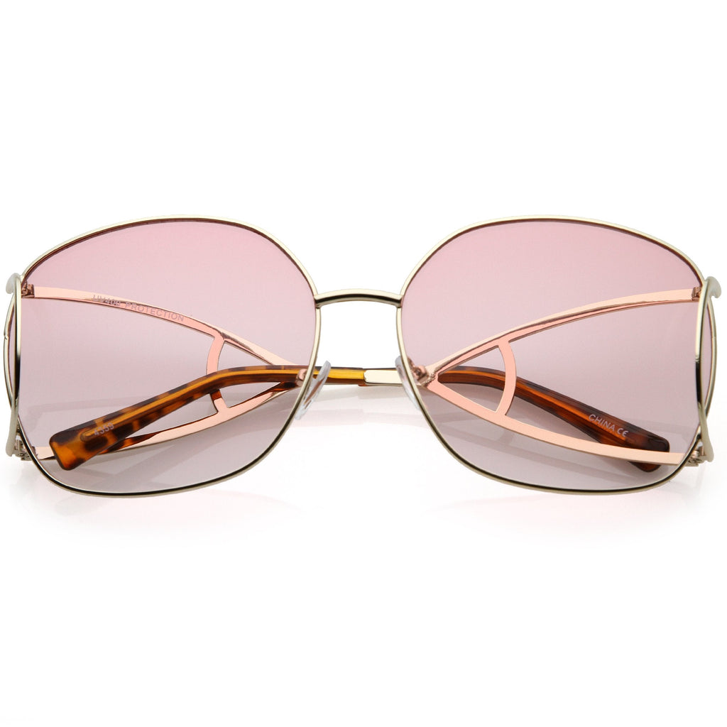 Oversize Women's High End Fashion Metal Sunglasses C156
