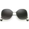 Oversize Women's Flat Lens Butterfly Metal Sunglasses C211