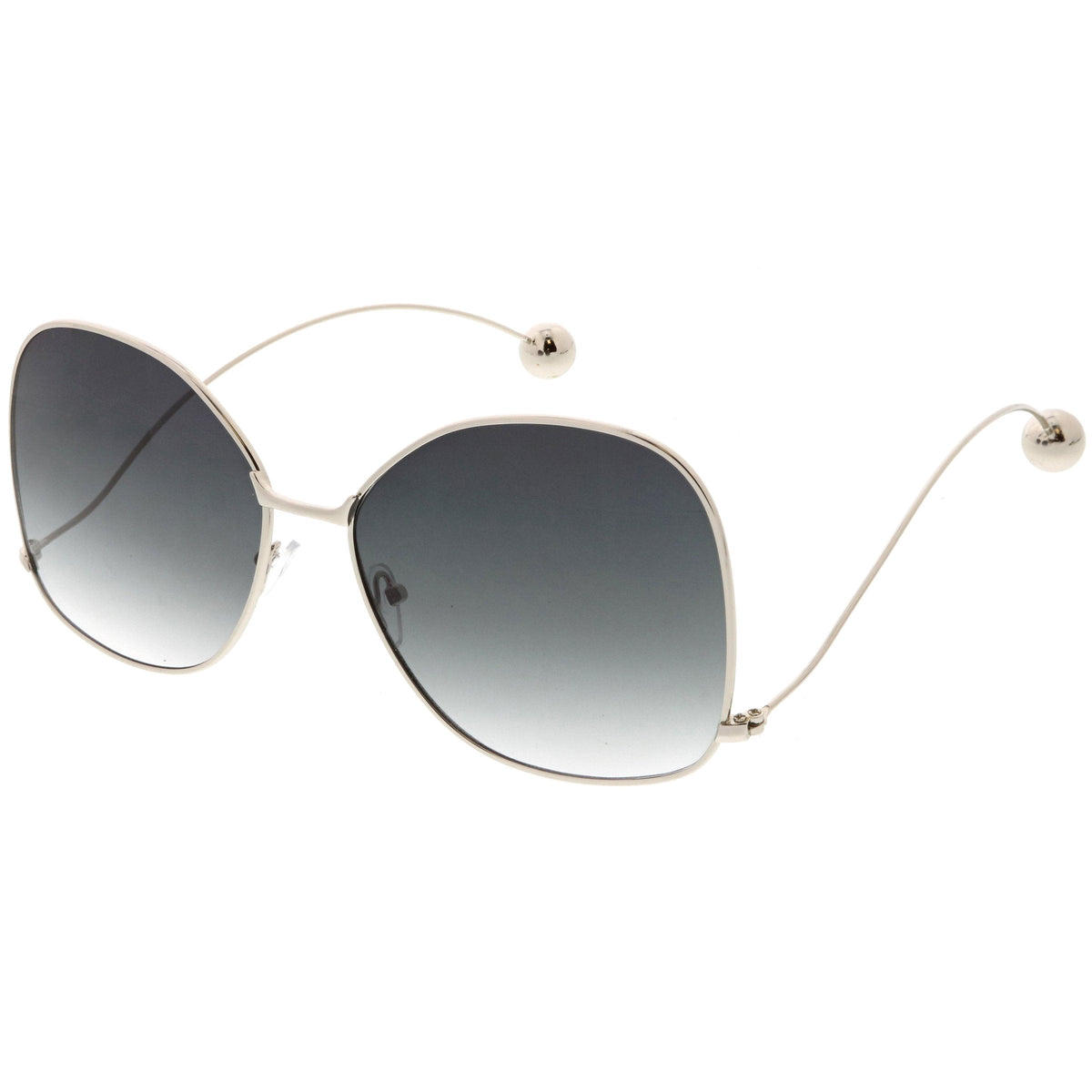 Oversize Women's Flat Lens Butterfly Metal Sunglasses C211