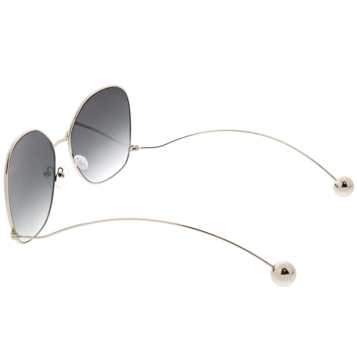 Oversize Women's Flat Lens Butterfly Metal Sunglasses C211