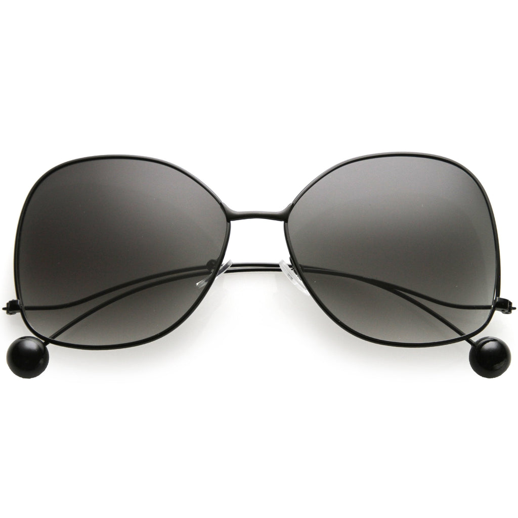 Oversize Women's Flat Lens Butterfly Metal Sunglasses C211