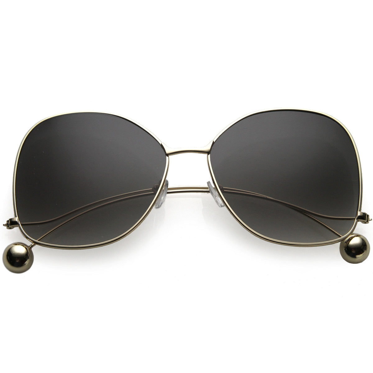 Oversize Women's Flat Lens Butterfly Metal Sunglasses C211