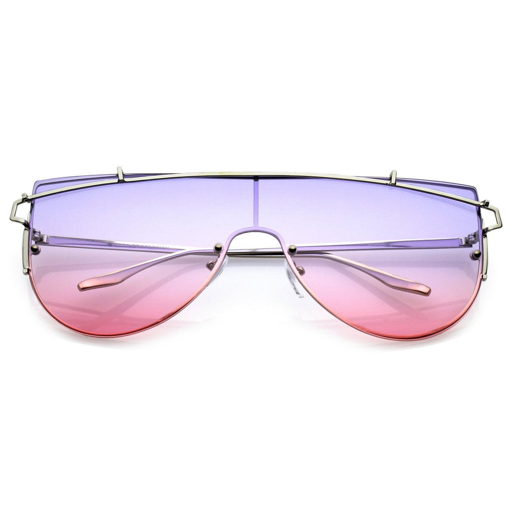 Retro Oversize Disco Shield Multi Color Lens Sunglasses A907