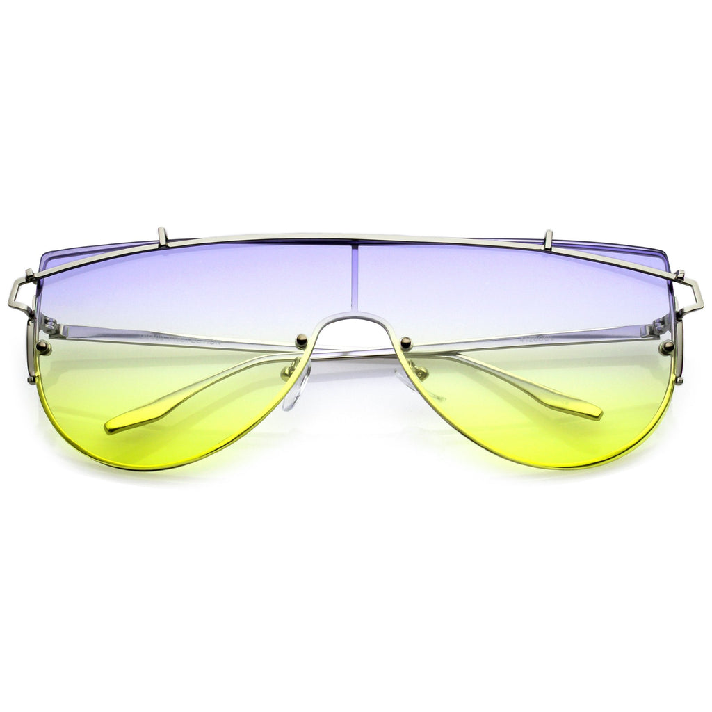 Retro Oversize Disco Shield Multi Color Lens Sunglasses A907
