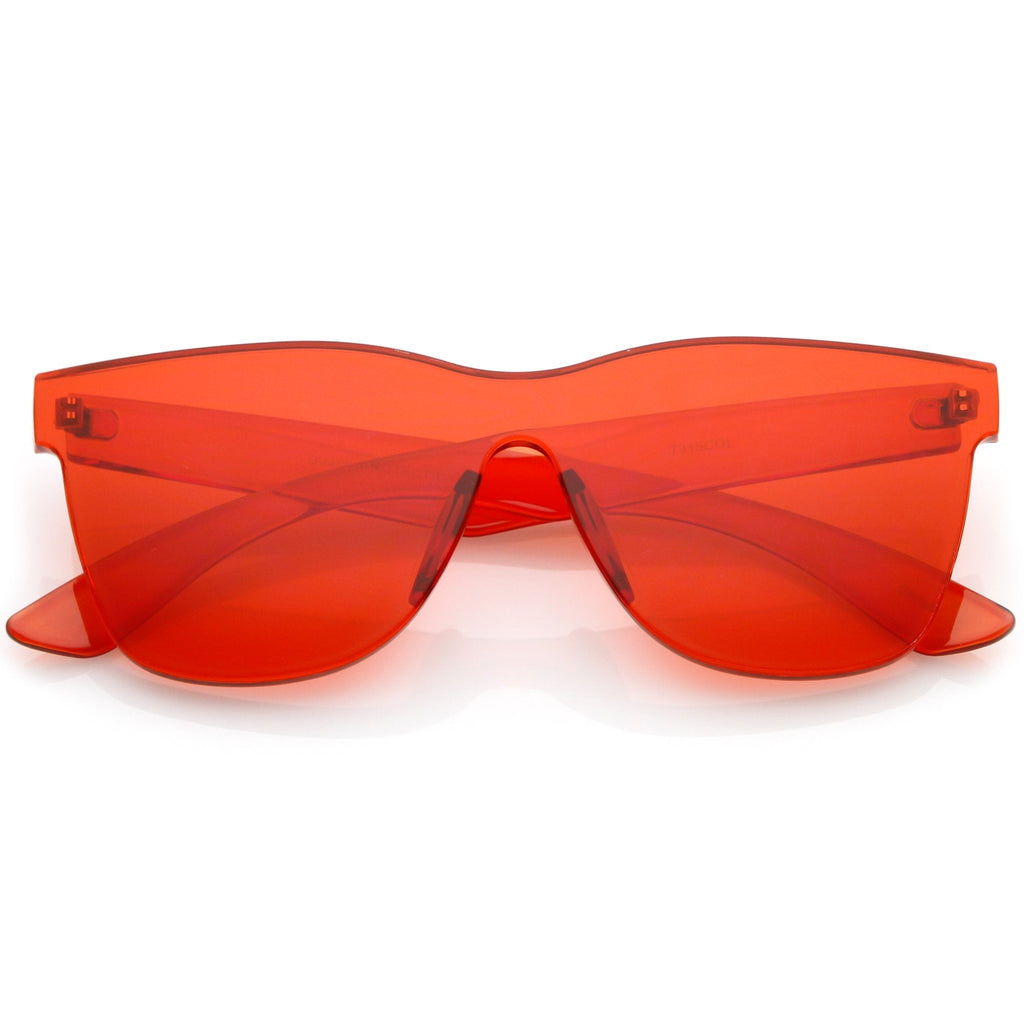 Retro Modern Rimless Horned Rim Mono Block PC Sunglasses C463