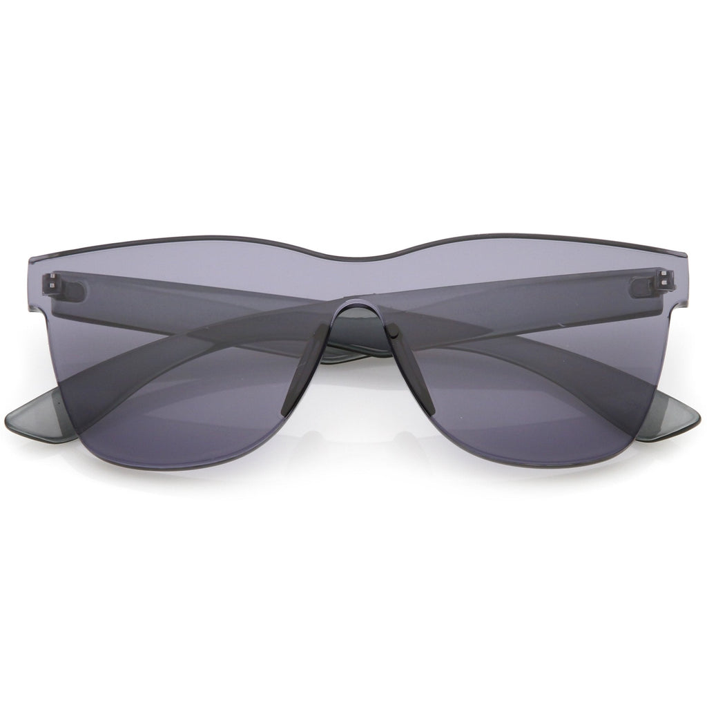 Retro Modern Rimless Horned Rim Mono Block PC Sunglasses C463